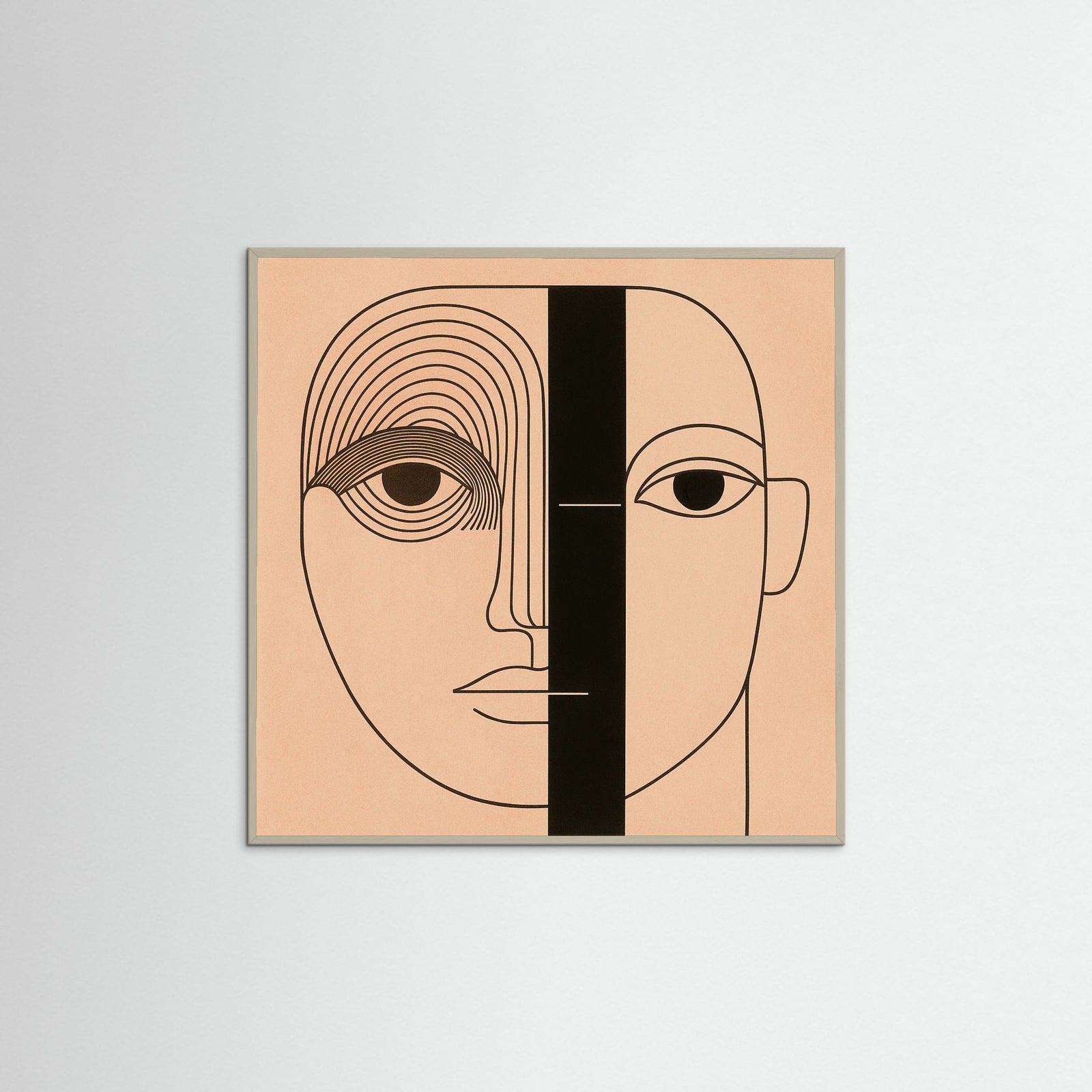Grey Wood Square Linear Vision