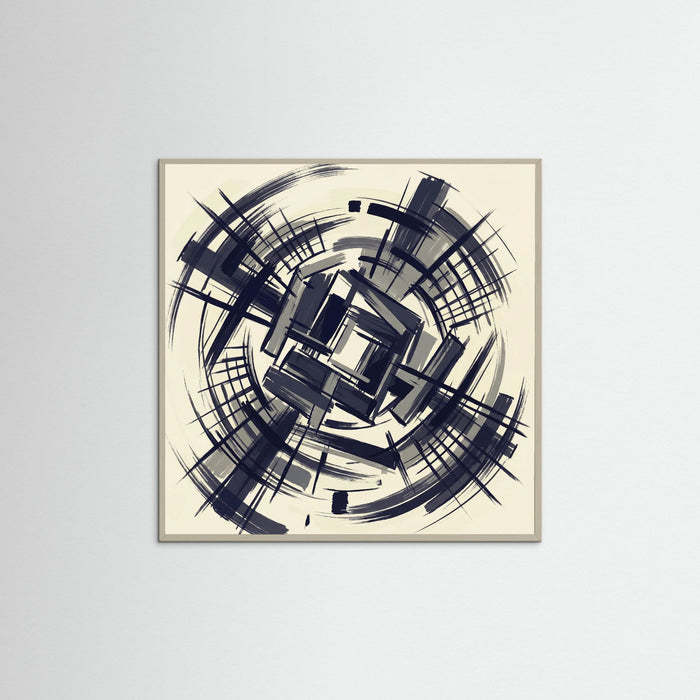 Grey Wood Square Midnight Grid