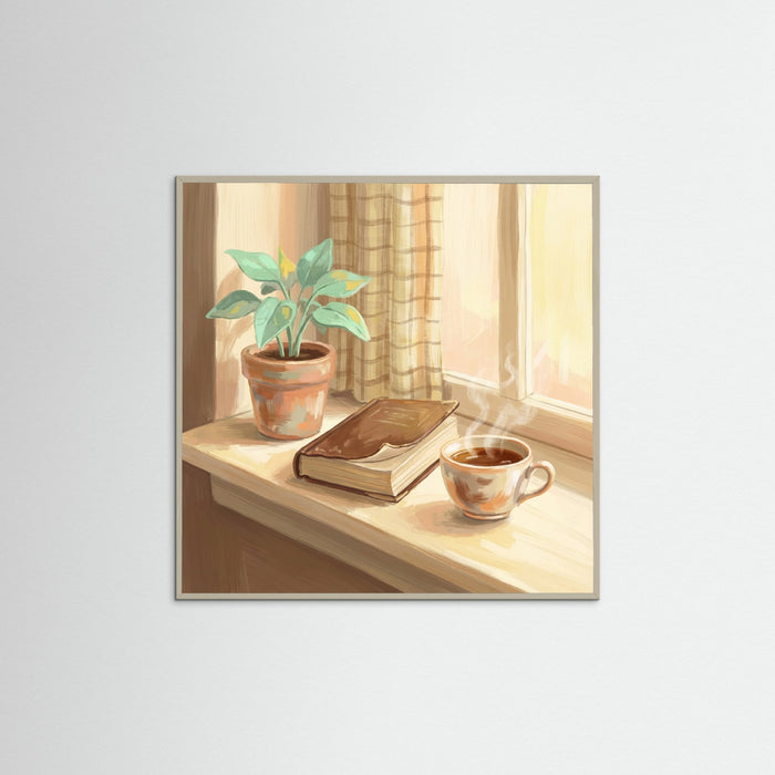 Grey Wood Square Morning Cafe Scene