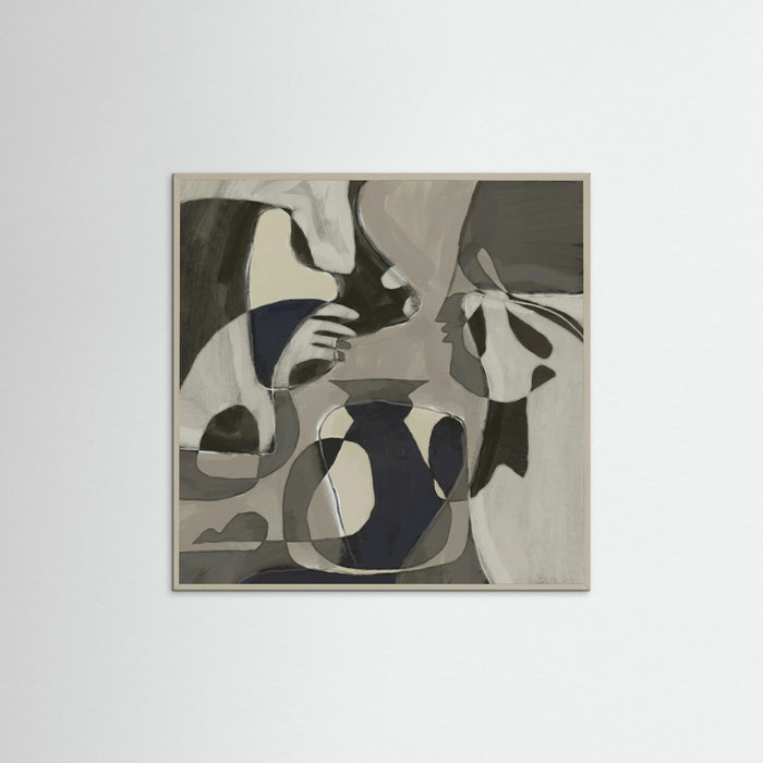 Grey Wood Square Muted Organic Forms