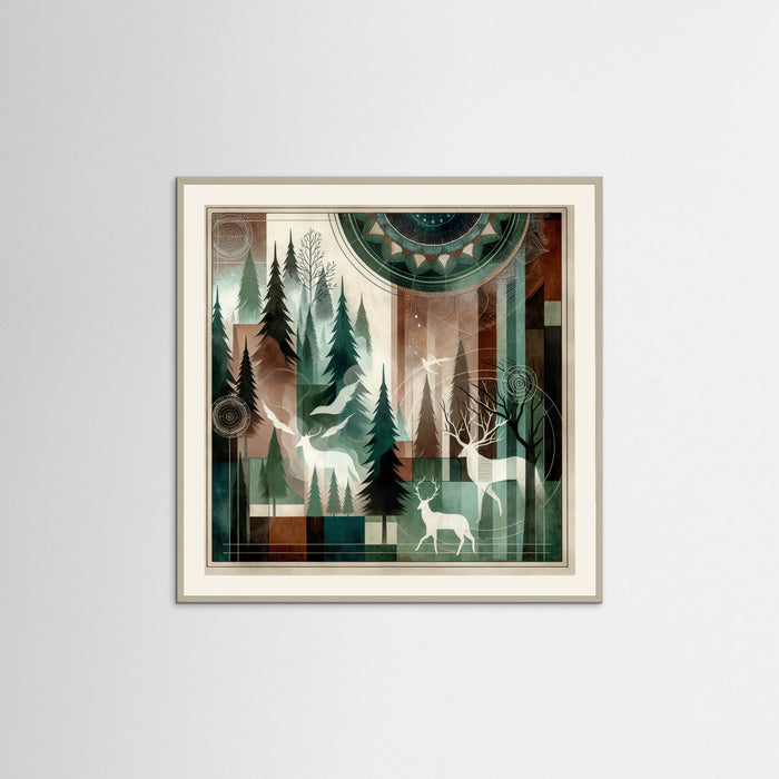Grey Wood Square Mystical Forest
