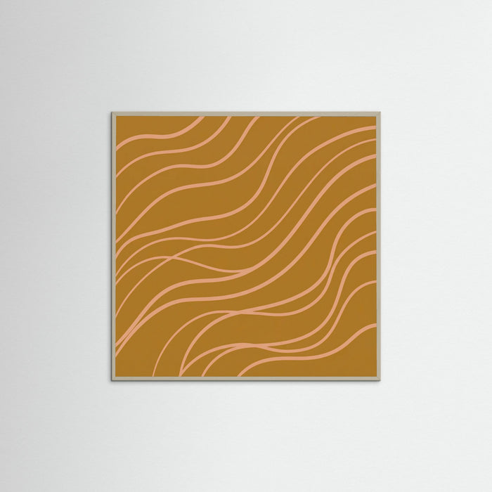 Grey Wood Square Ochre Line Flow