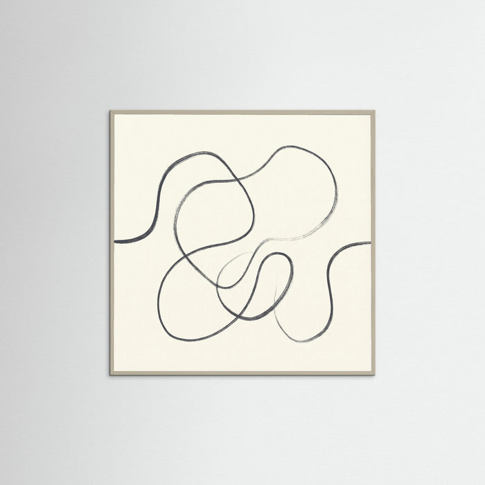 Grey Wood Square Organic Flow Beige