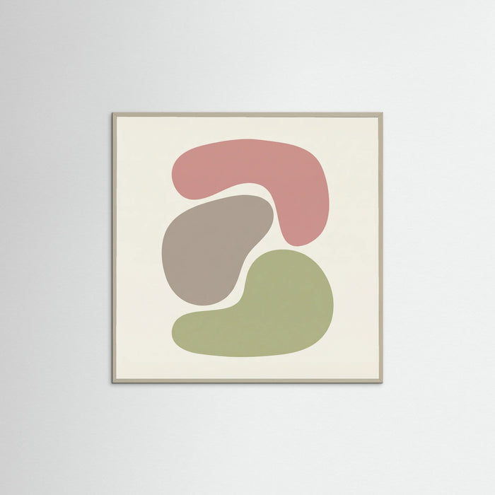 Grey Wood Square Organic Forms Calm