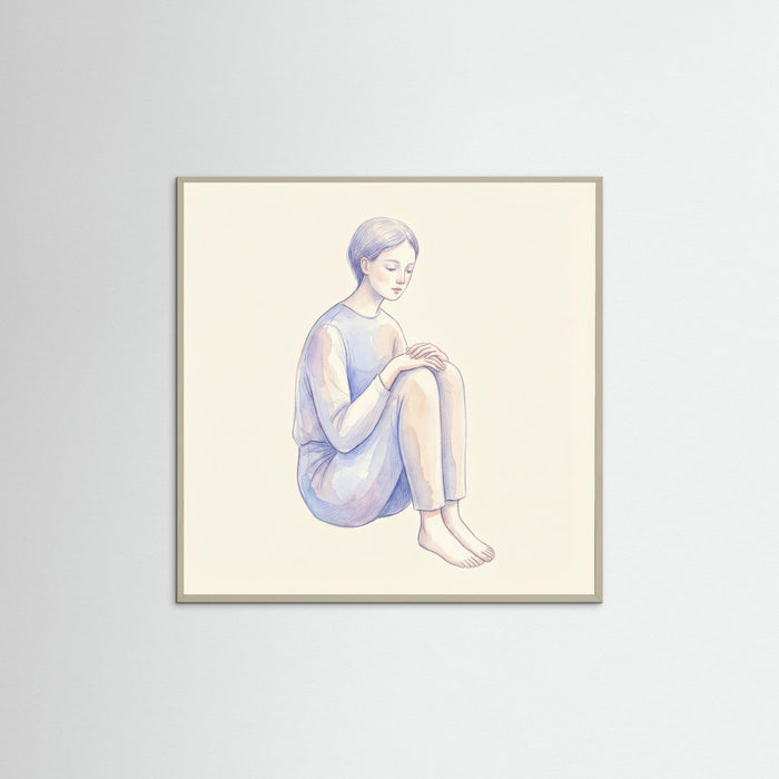 Grey Wood Square Quiet Gaze