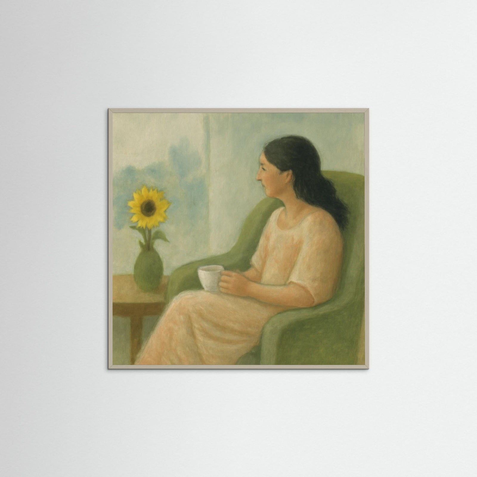 Grey Wood Square Reflective Afternoon