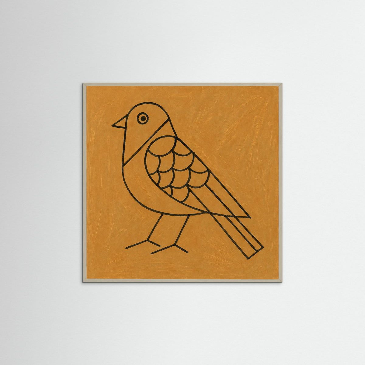 Grey Wood Square Resting Figure