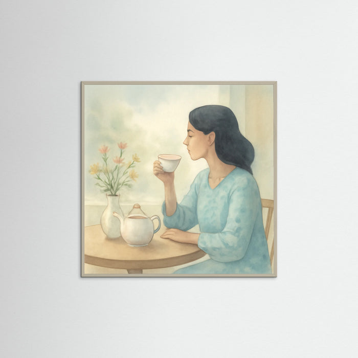 Grey Wood Square Serenity Tea