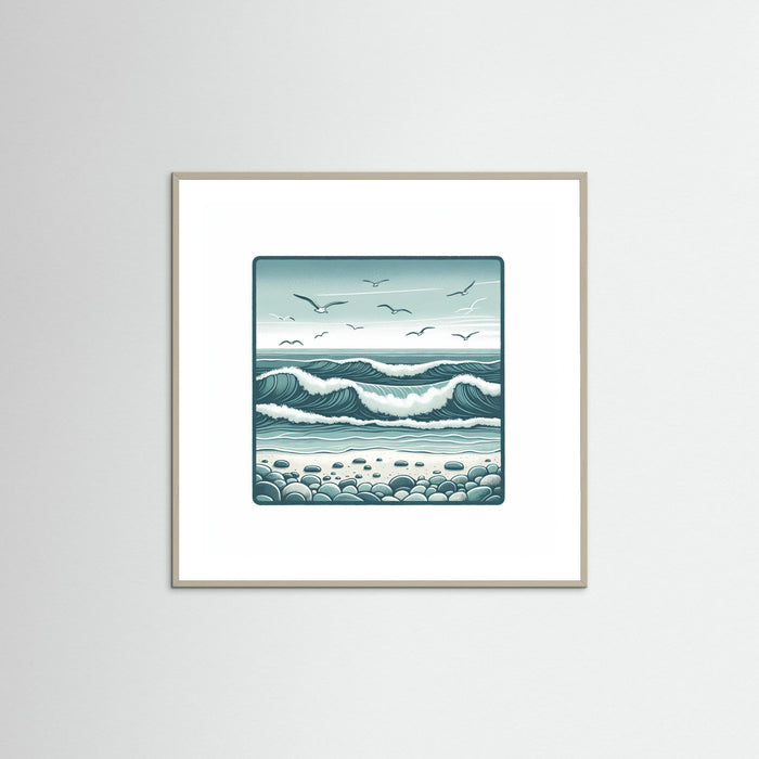 Grey Wood Square Silent Waves