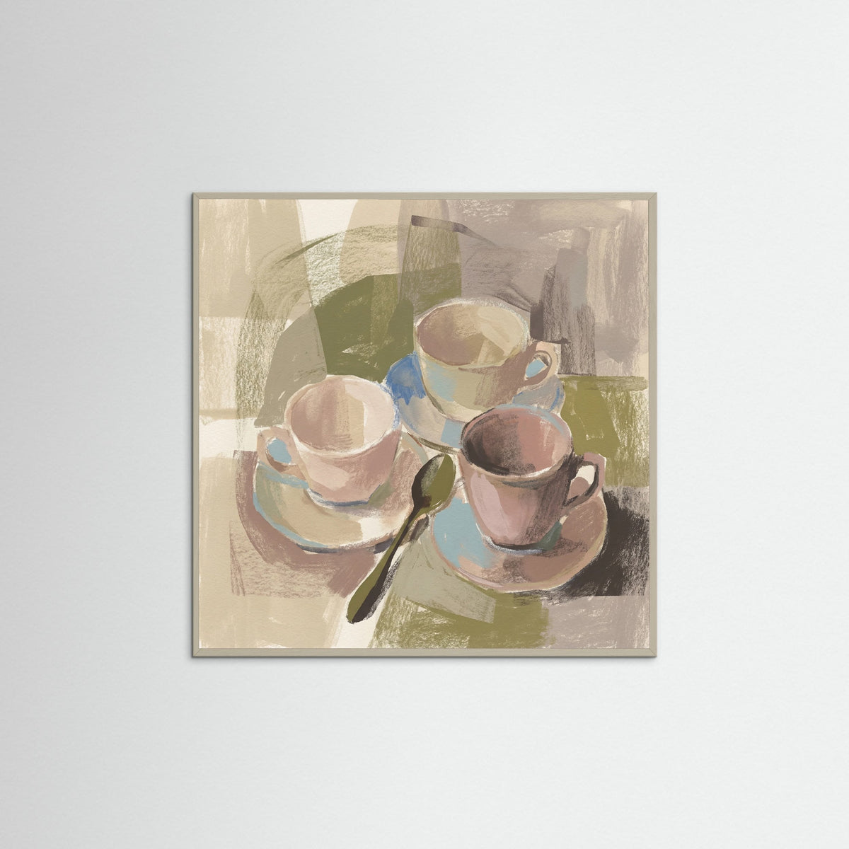 Grey Wood Square Still Life Composition