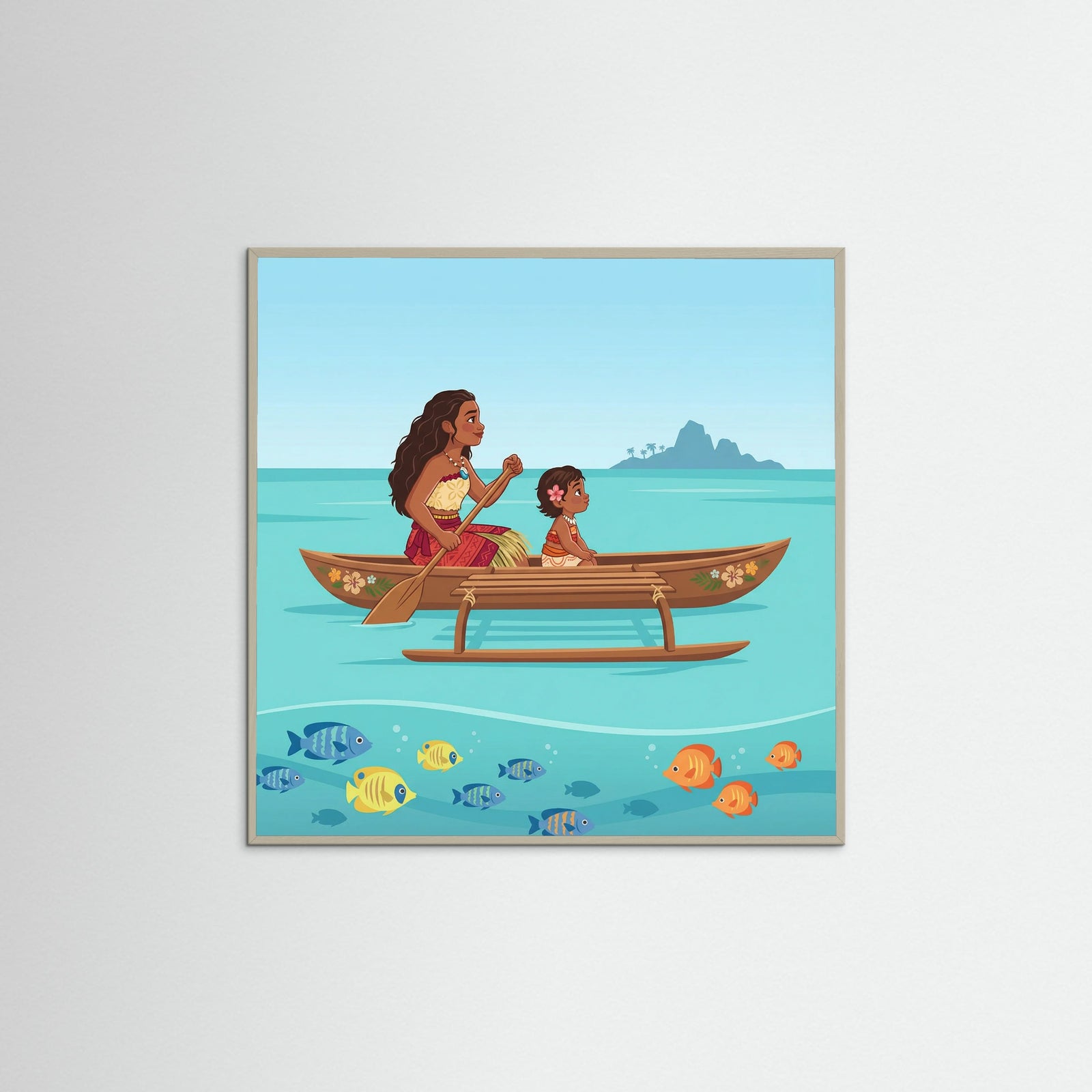 Grey Wood Square Tropical Sisterhood