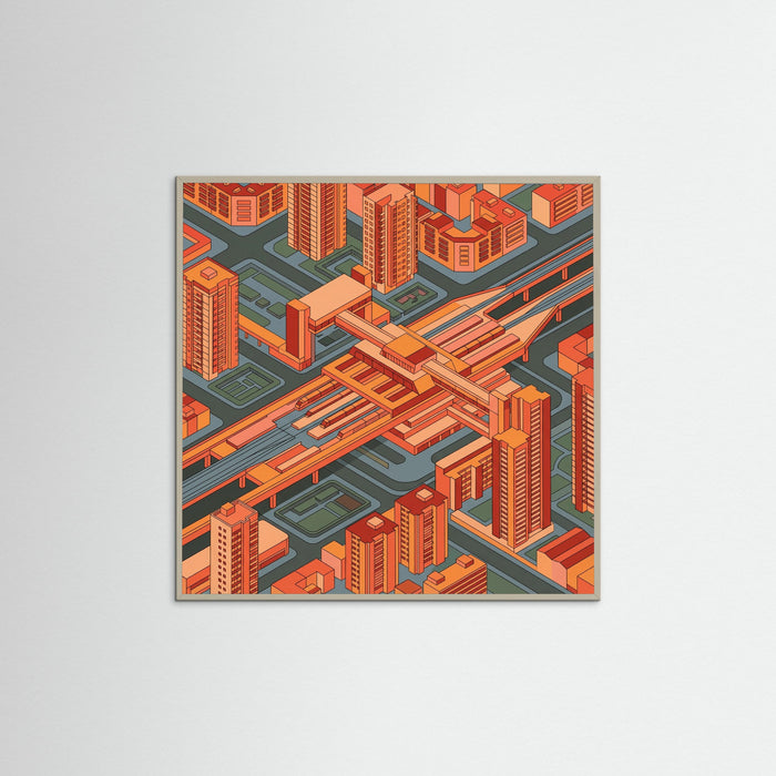 Grey Wood Square Urban Geometry