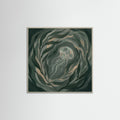 Grey Wood Square Verdant Depths
