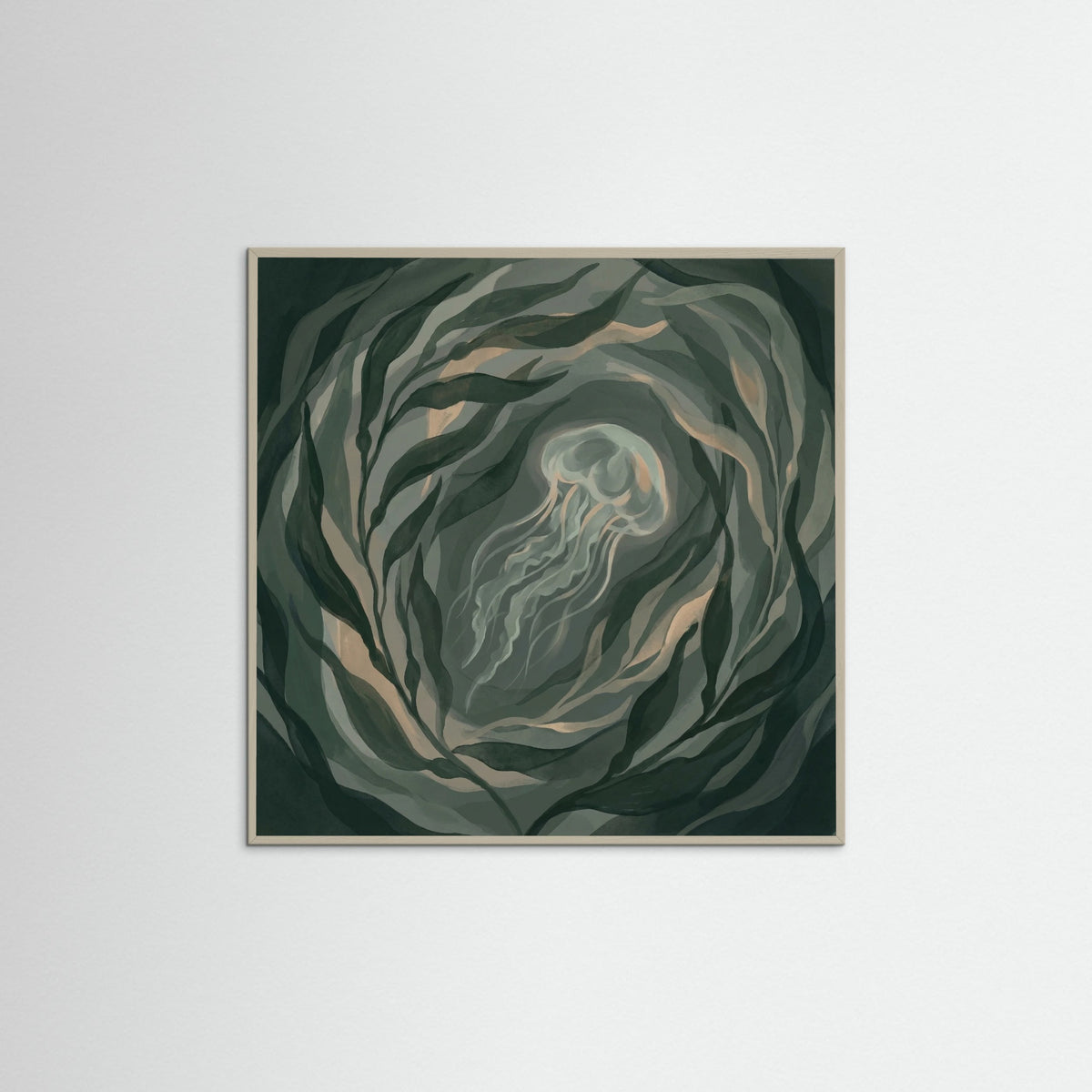 Grey Wood Square Verdant Depths