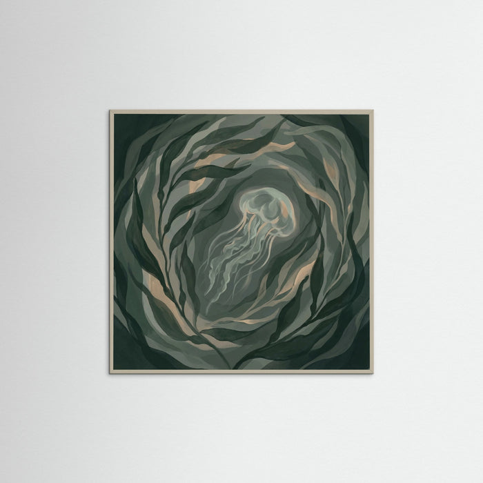 Grey Wood Square Verdant Depths