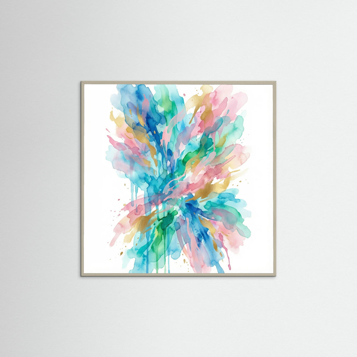 Grey Wood Square Vibrant Splashes