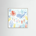 Grey Wood Square Whimsical Jungle Friends
