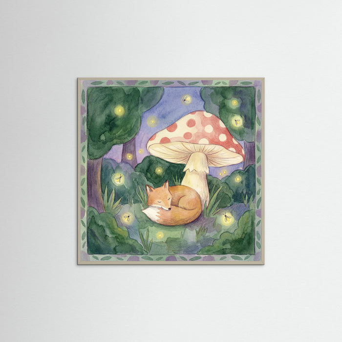 Grey Wood Square Whimsical Lamb Day
