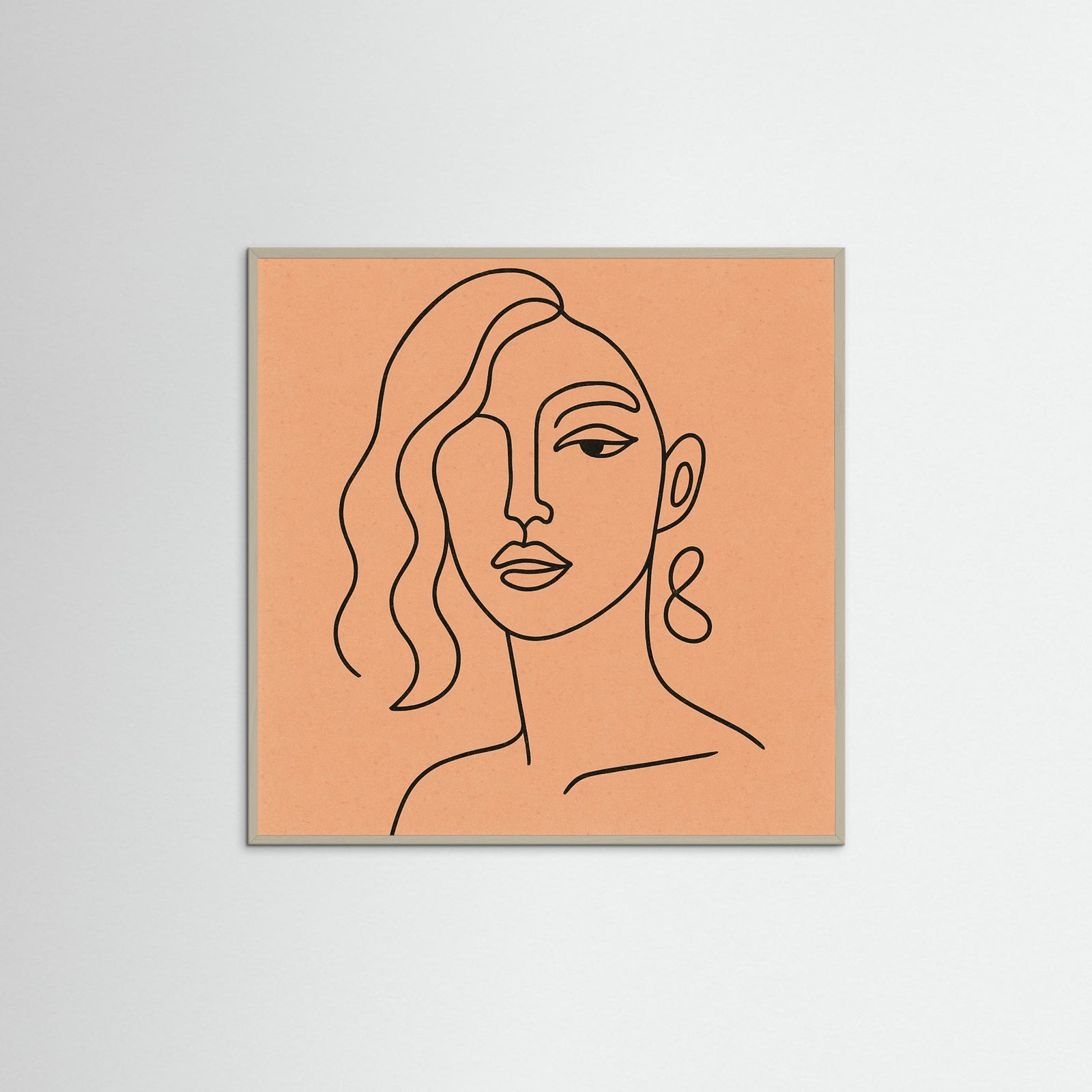 Grey Wood Square Whimsical Lines