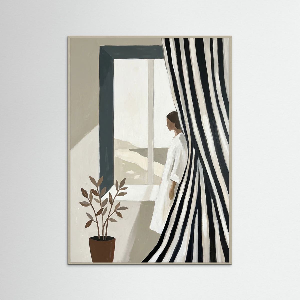 Grey Wood Striped Contemplation