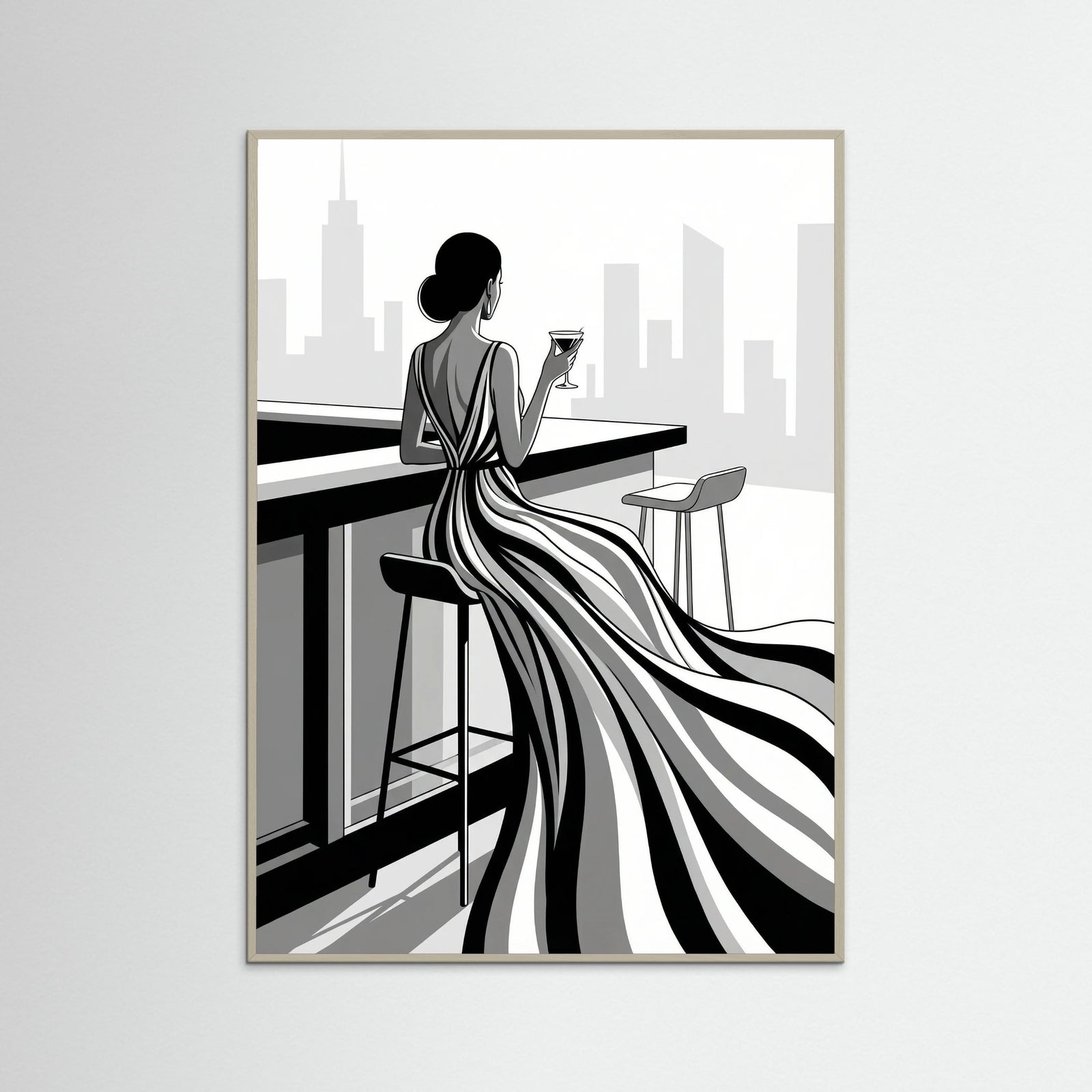 Grey Wood Striped Elegance