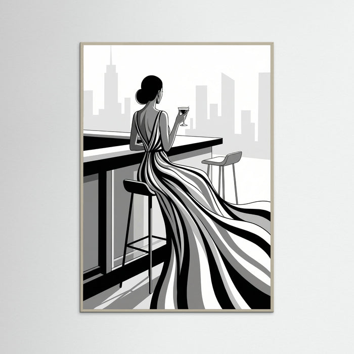 Grey Wood Striped Elegance