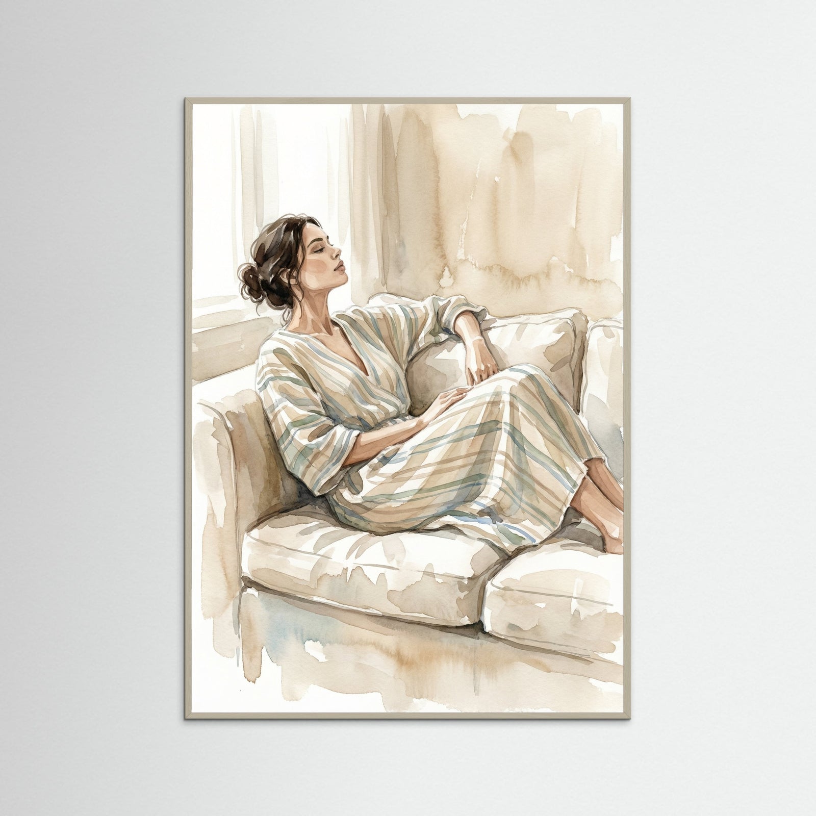 Grey Wood Striped Serenity Beige