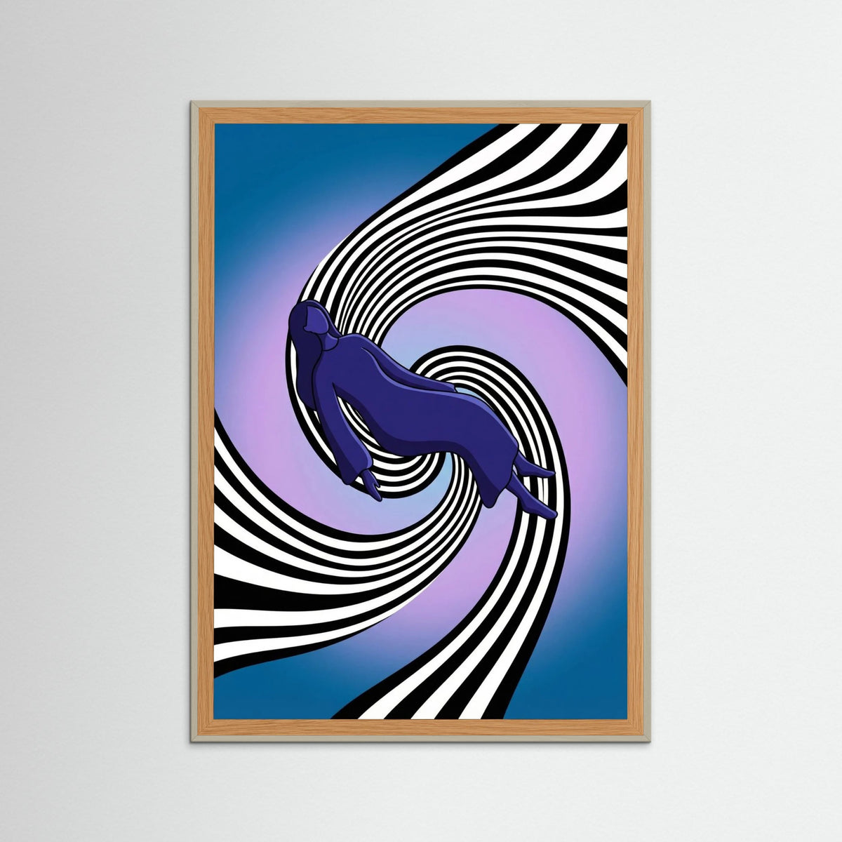 Grey Wood Striped Serenity Black