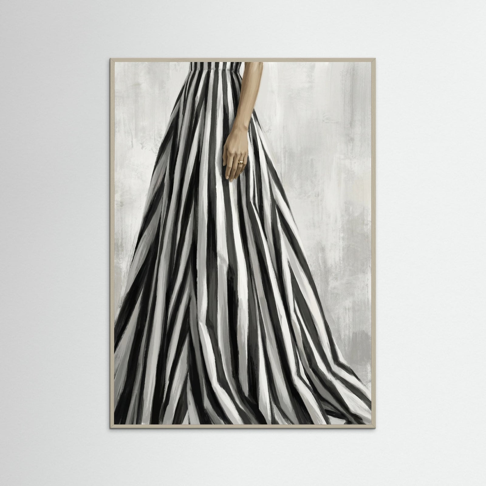 Grey Wood Striped Silhouette Black