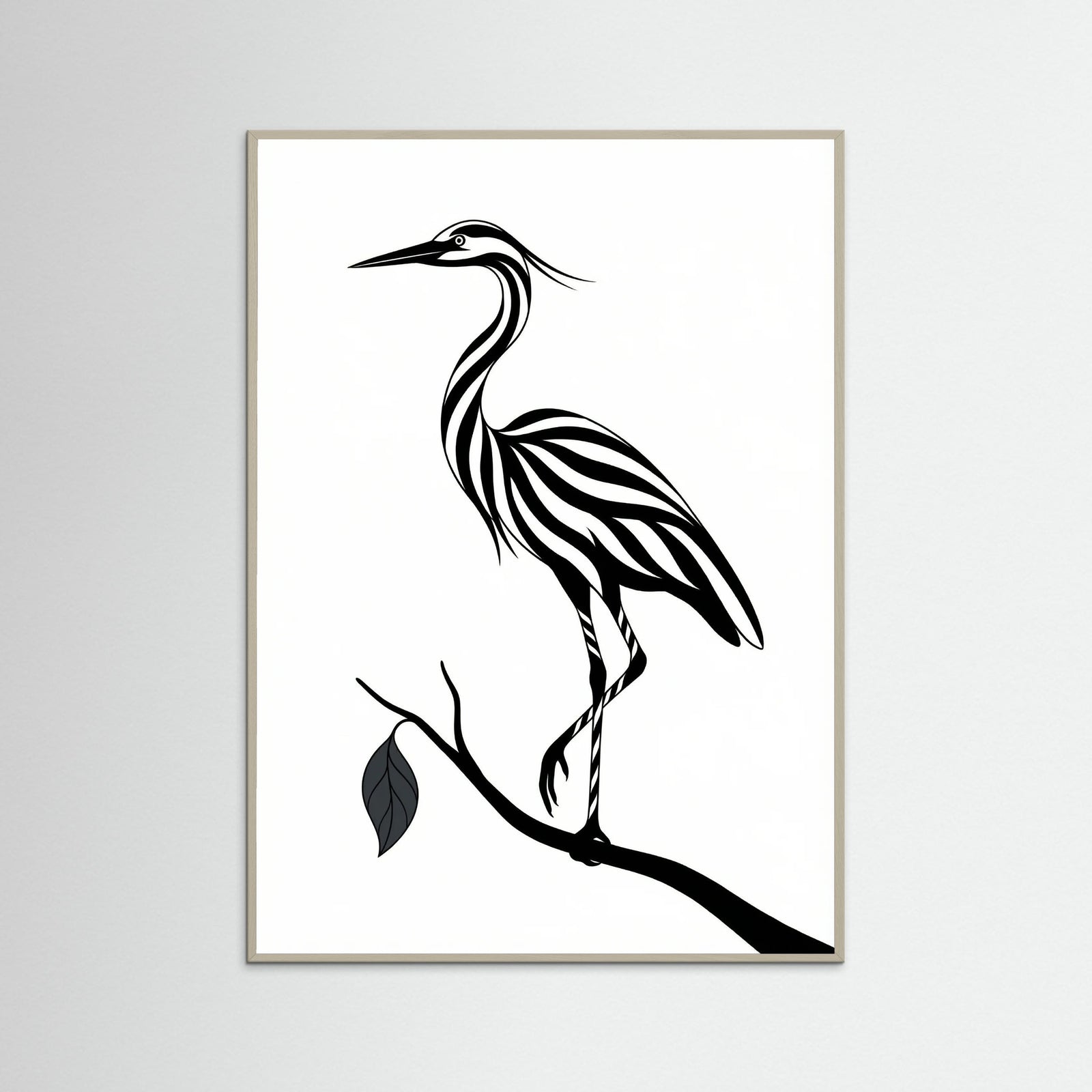 Grey Wood Striped Silhouette Black