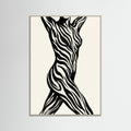 Grey Wood Striped Silhouette Black