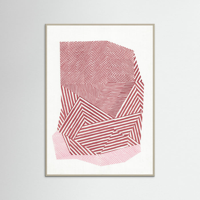 Grey Wood Striped geometric shape Poster