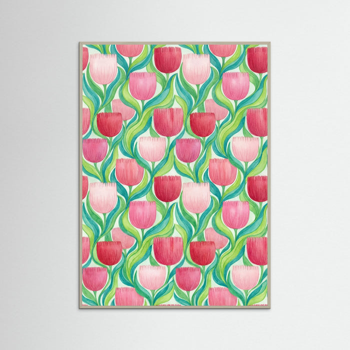 Grey Wood Stylized Floral Array