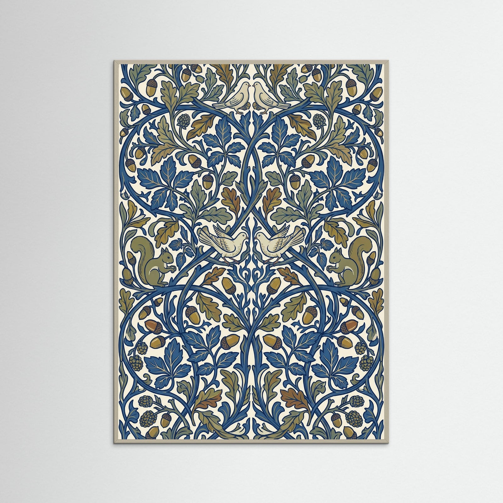Grey Wood Stylized Floral Harmony