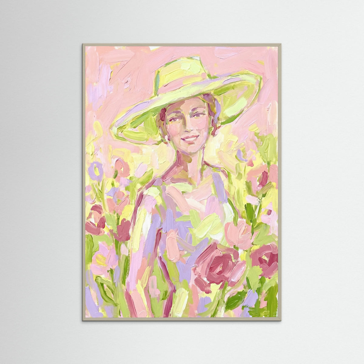 Grey Wood Summer Hat Figure