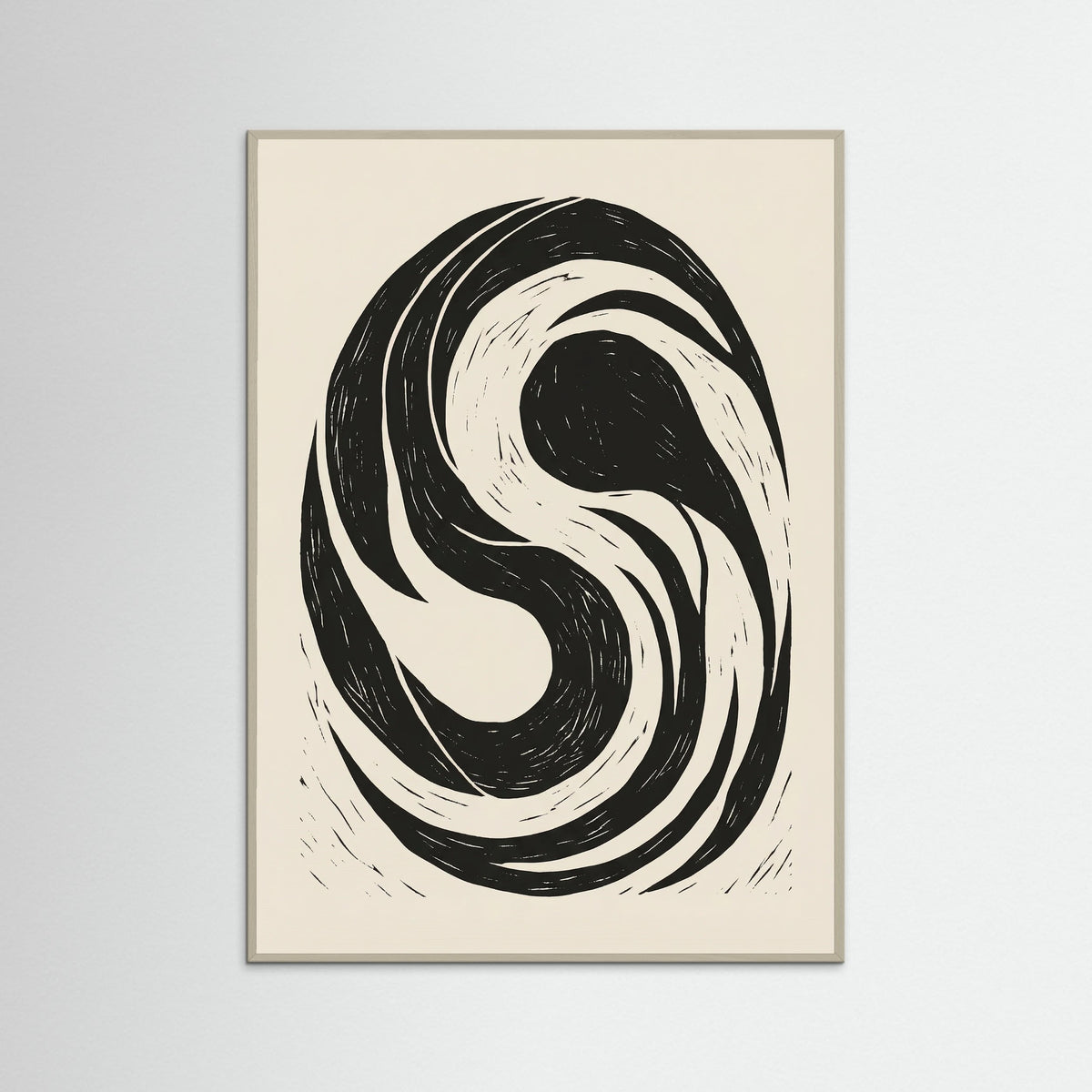 Grey Wood Swirling Form