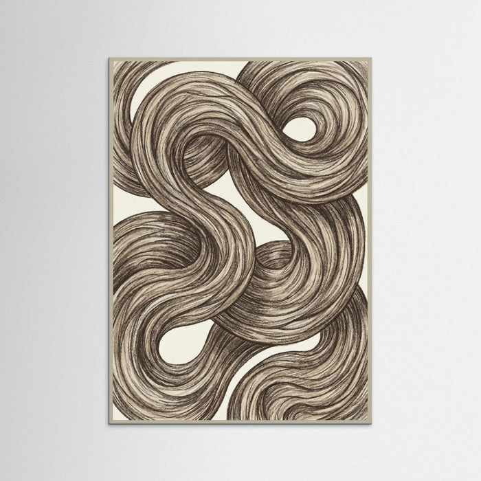 Grey Wood Swirling Organic Forms