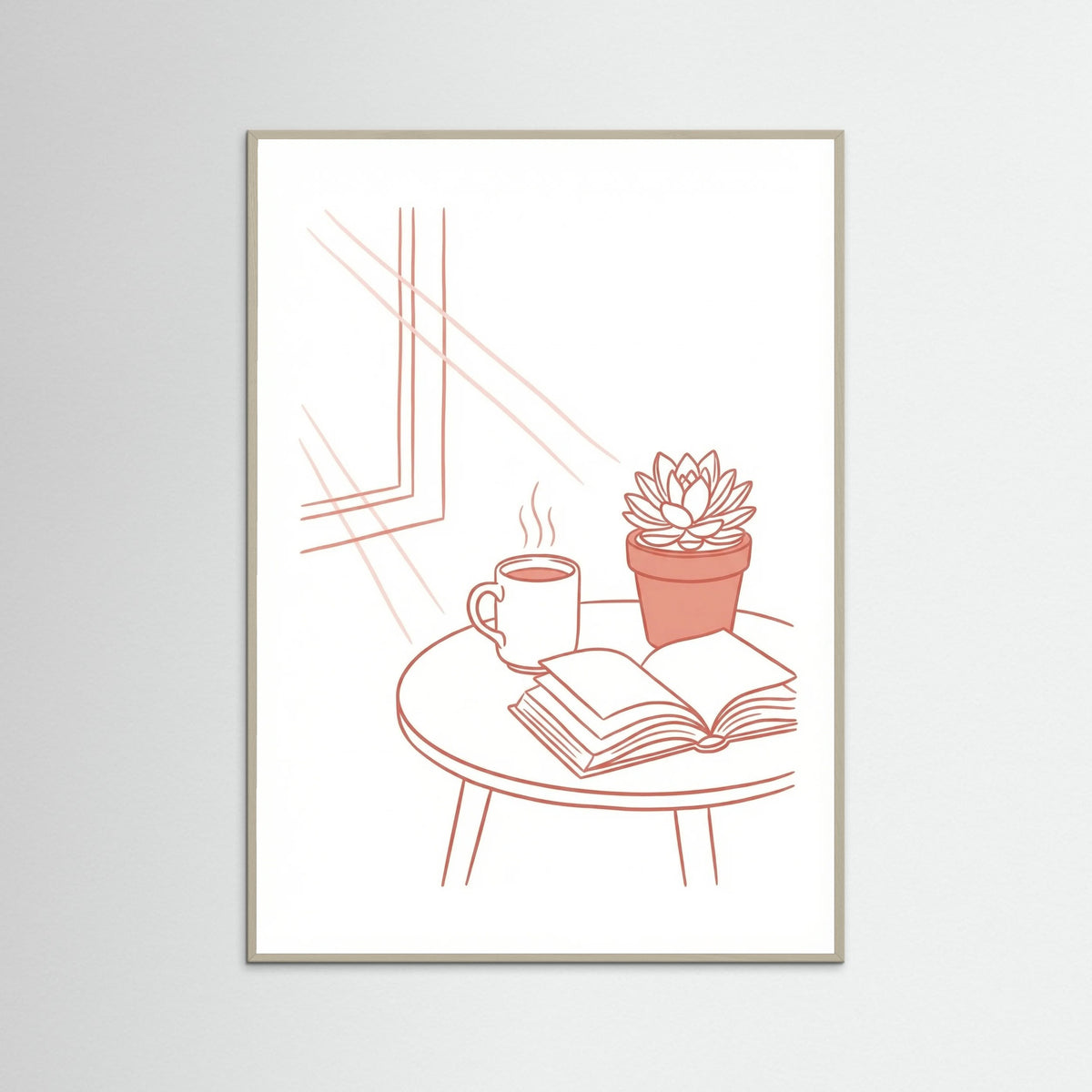 Grey Wood Table Setting Sketch