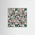 Grey Wood The Mid Century Grid Pattern Poster
