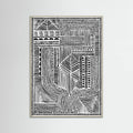 Grey Wood Tribal Abstract Poster