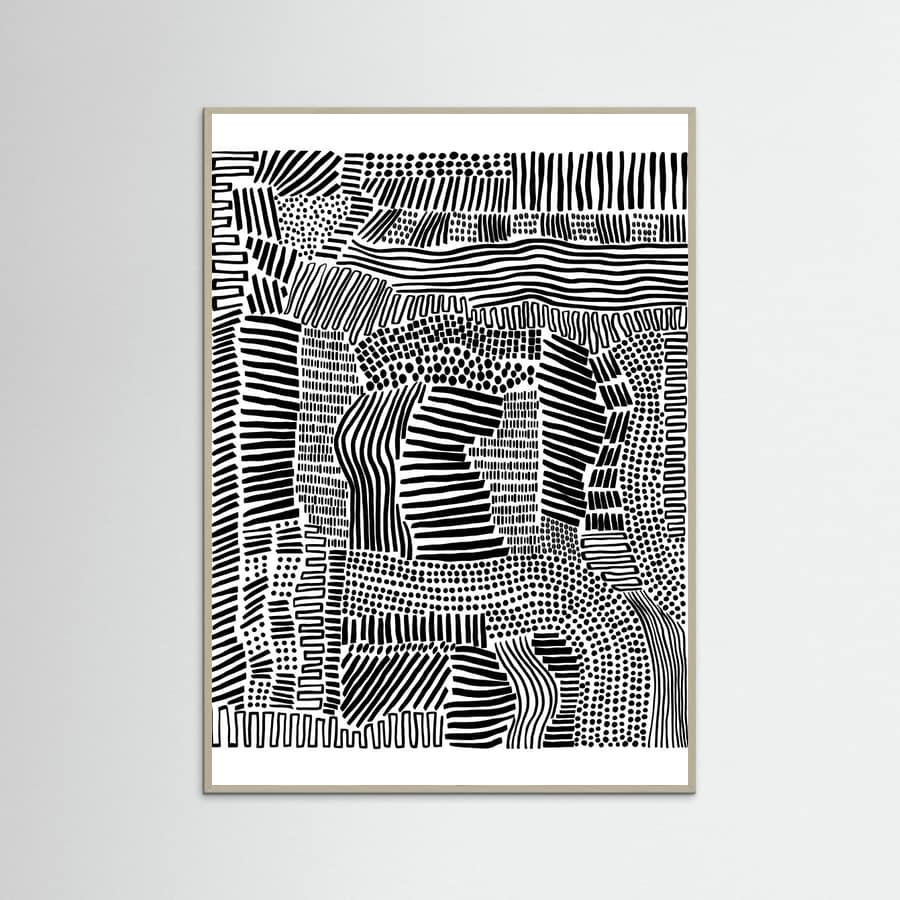 Grey Wood Tribal Art Poster