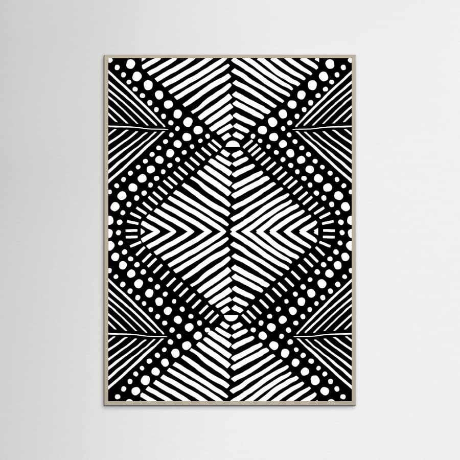 Grey Wood Tribal Poster