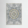 Grey Wood Tribal Sun Poster