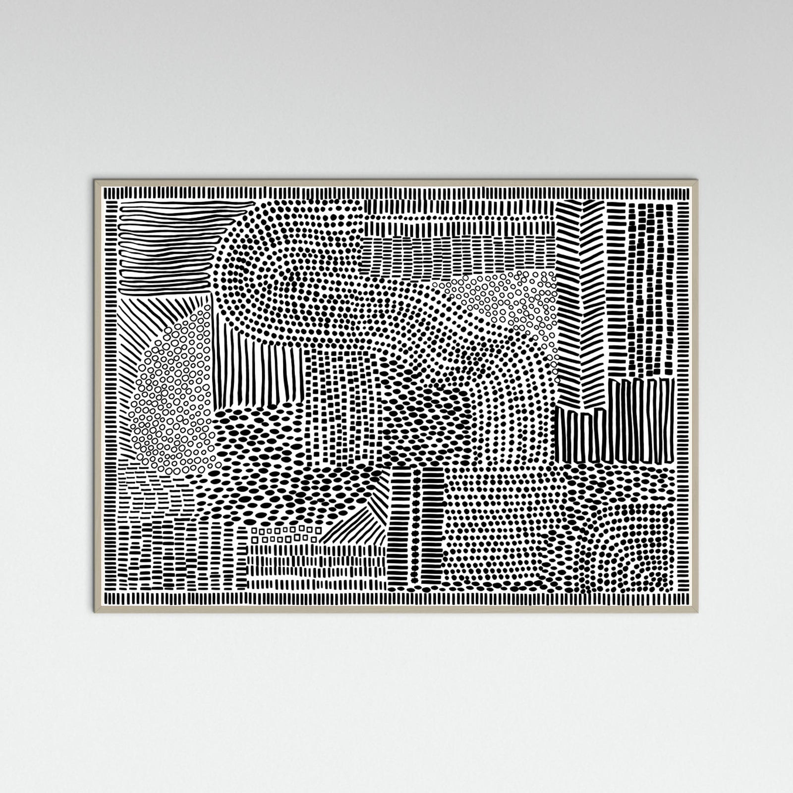 Grey Wood Tribal Tapestry Poster