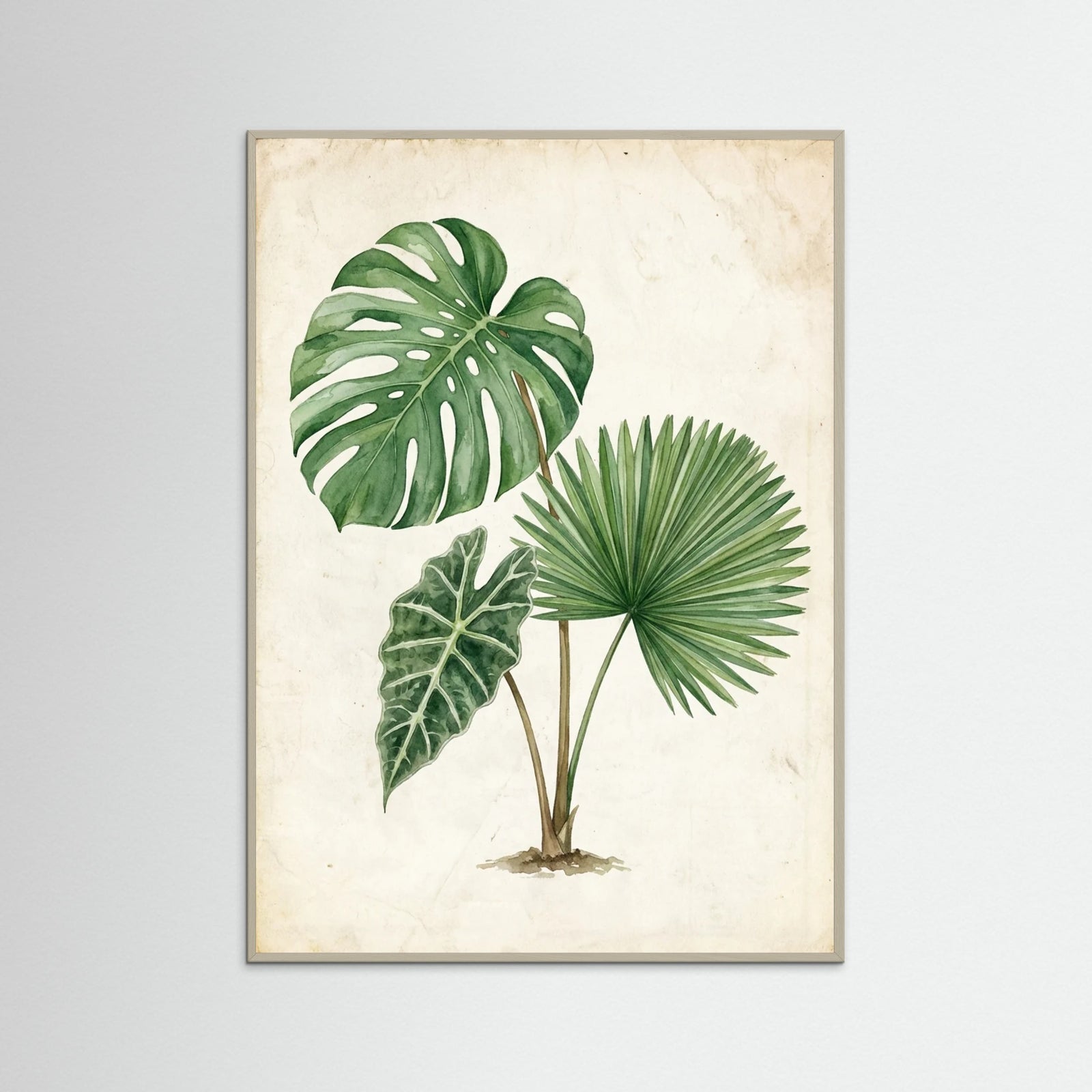 Grey Wood Tropical Fronds