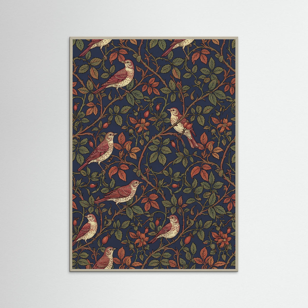 Grey Wood Tulip Flower Pattern