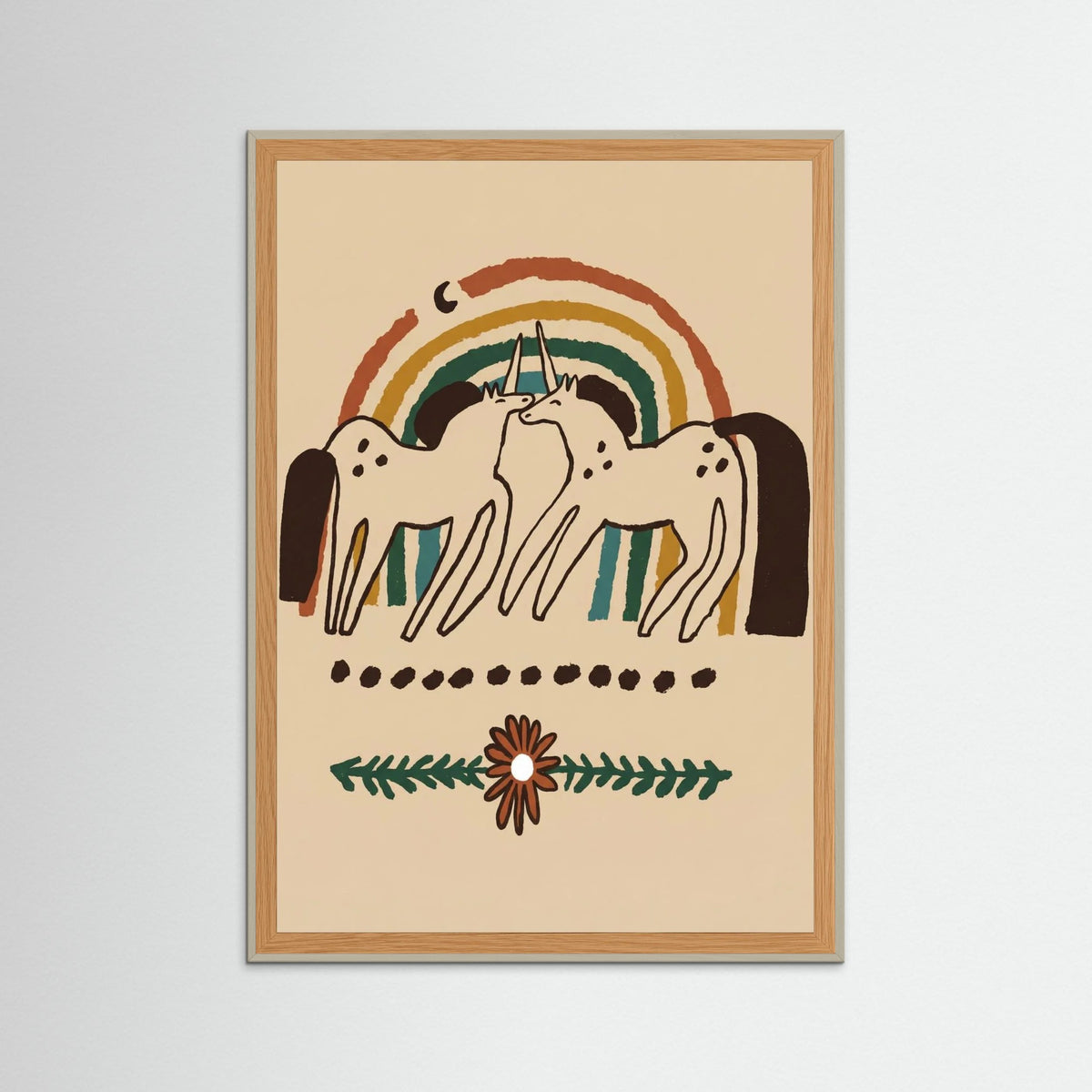 Grey Wood Unicorn Rainbow Bond
