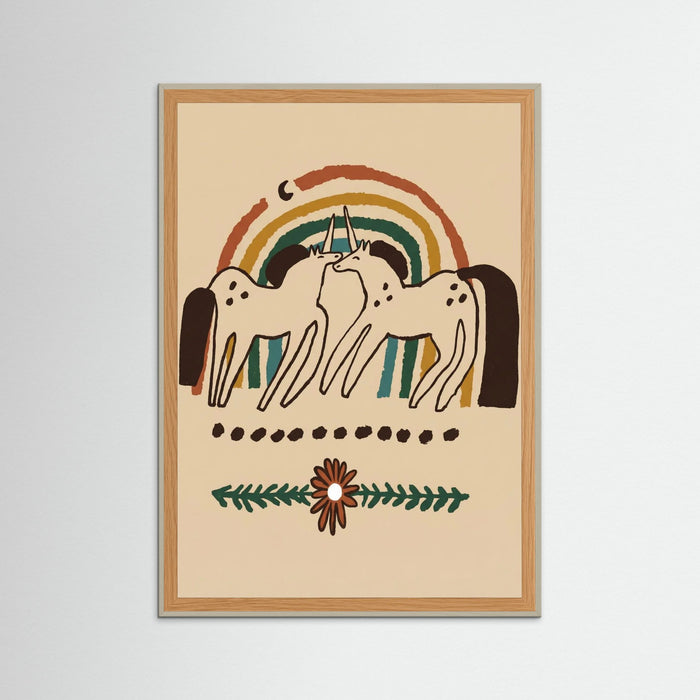 Grey Wood Unicorn Rainbow Bond