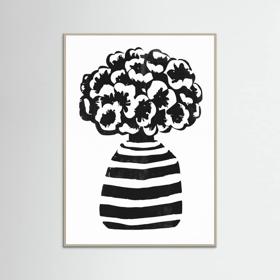 Vase Striped Poster – plakat og kunsttryk