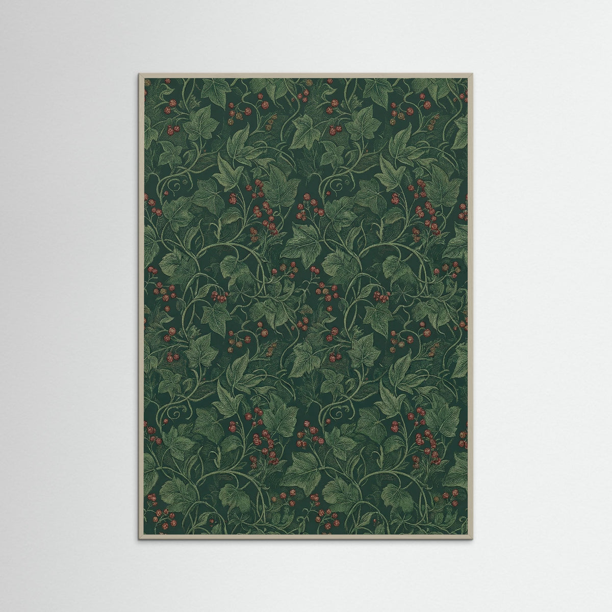 Grey Wood Verdant Floral Tapestry